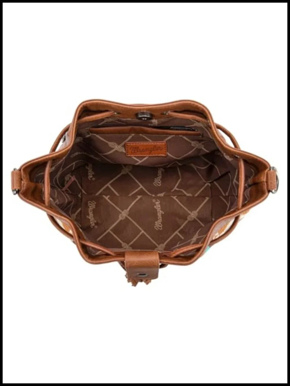 Vegan Leather Aztec Hobo Crossbody Bag with Tapestry
